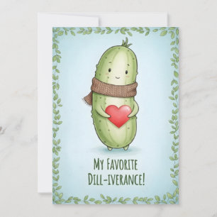 Carte De Remerciements Amoureux des cornichons cool Dill With It cadeau d