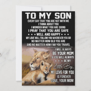 Carte De Remerciements Amoureux des Lions À Mon Fils Lion