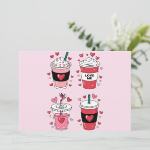 Carte De Remerciements Amoureux du café Latte de la Saint-Valentin