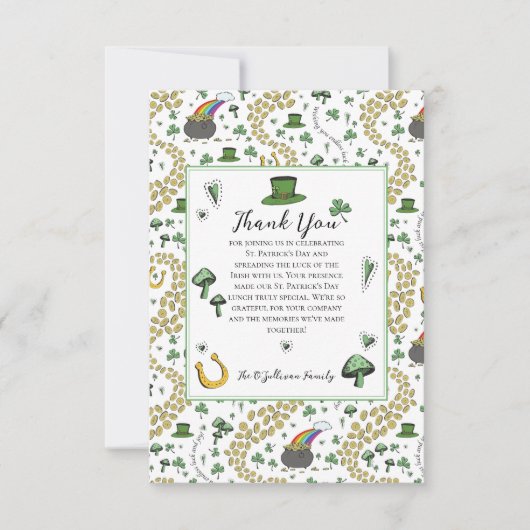 Carte De Remerciements Amusant Green Jour de la Saint Patrick Irish Bless (Devant)