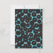 Carte De Remerciements Amusant monstres noirs moelleux (Devant)