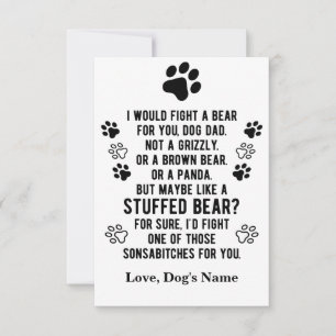 Carte De Remerciements Amusant Personnalisé Combattre Un Ours Pour Vous P