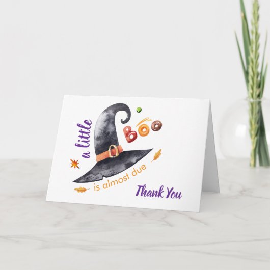 Carte De Remerciements Amusant Petit Boo sorcier Casquette Baby shower d' (Devant)