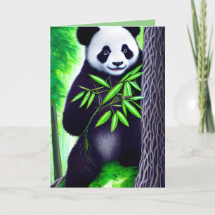 Carte De Remerciements Amusant Petit Ours Panda