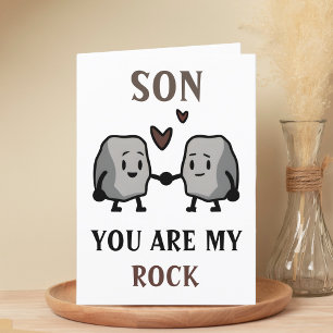Carte De Remerciements Amusant Rock Pun Joke Humour mignon Fils Joyeux An