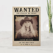 Carte De Remerciements Amusante femme mariée Recherchée à l'affiche Joyeu (Devant)