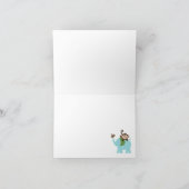 Carte De Remerciements Amusement dans la Jungle Blue Dot Monkey Elephant  (Intérieur)