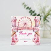 Carte De Remerciements Amusement Park Anniversaire (Debout devant)