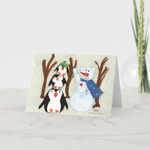 Carte De Remerciements Amusement Pingouin - L'art des enfants pour CHOC