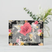 Carte De Remerciements Ananas Floral Tropical (Debout devant)