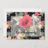 Carte De Remerciements Ananas Tropical Floral (Devant)