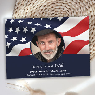 Carte De Remerciements Ancien combattant du drapeau américain - photo fun