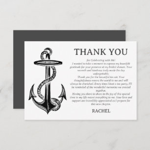 Carte De Remerciements Ancre Classy Nautical Beach Thème Fête des mariées