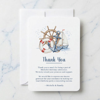 Carte De Remerciements Ancre Naissance Bleue Marine