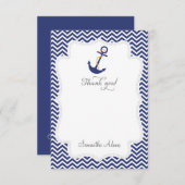Carte de remerciements Ancre nautique (Devant / Derrière)