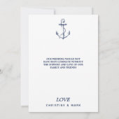 Carte De Remerciements Ancre photo marine blanc (Dos)