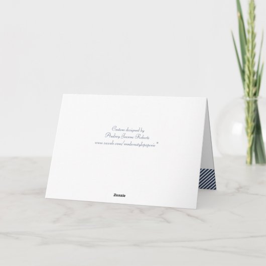 Carte De Remerciements Ancres nautiques bateau rayures diagonales spirale (Dos)