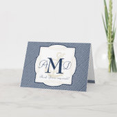 Carte De Remerciements Ancres nautiques bateau rayures diagonales spirale (Devant)