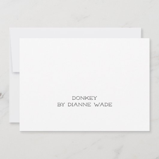 Carte De Remerciements Âne (Dos)