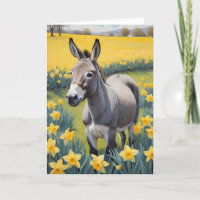 Âne Vibrant Et Daffodiques Jaunes