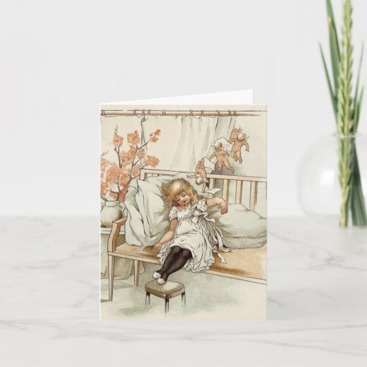 Carte De Remerciements Ange endormi et chérubins (Devant)