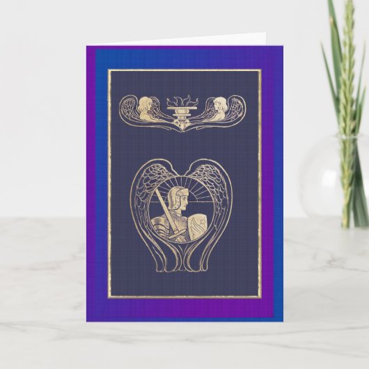 Carte De Remerciements Ange Heraldry avec épée (Devant)