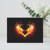 Carte De Remerciements Angel Fire Heart with Wings (Debout devant)