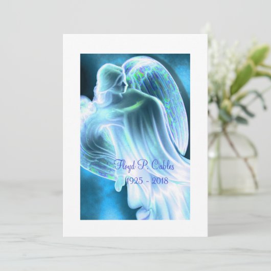 Carte De Remerciements Angle bleu (Debout devant)