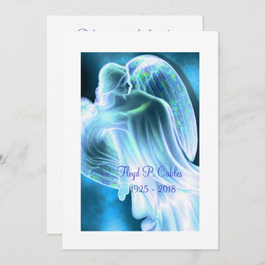 Carte De Remerciements Angle bleu (Devant / Derrière)