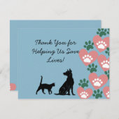 Carte De Remerciements Animal Chien et chat secourt
