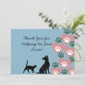 Carte De Remerciements Animal Chien et chat secourt (Debout devant)