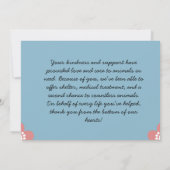 Carte De Remerciements Animal Chien et chat secourt (Dos)