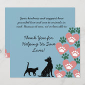 Carte De Remerciements Animal Chien et chat secourt (Devant / Derrière)