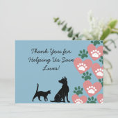 Carte De Remerciements Animal Chien et chat secourt (Debout devant)