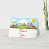 Carte De Remerciements Animal Circus Train Kids Thank You (Devant)