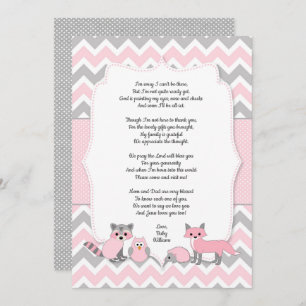 Carte de remerciements animal de baby shower de