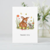 Carte de remerciements animal de bois mou (Debout devant)