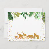 Carte de remerciements animal Safari. (Dos)