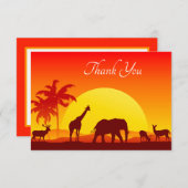 Carte De Remerciements animal Safari mignon ajouter du texte (Devant / Derrière)