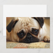 Carte De Remerciements Animaux de bébés cutest | Carlin bébé chiot (Devant / Derrière)