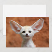 Carte De Remerciements Animaux de bébés cutest | Fennec Fox Pup (Devant / Derrière)
