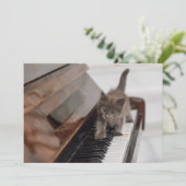Carte De Remerciements Animaux de bébés cutest | Kitten sur piano (Debout devant)
