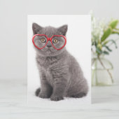 Carte De Remerciements Animaux de bébés cutest | Lunettes cardiaques de c (Debout devant)