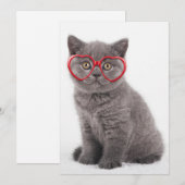 Carte De Remerciements Animaux de bébés cutest | Lunettes cardiaques de c (Devant / Derrière)