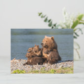 Carte De Remerciements Animaux de bébés cutest | Mère Ours & Cubs (Debout devant)