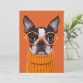Carte De Remerciements Animaux de bébés cutest | Orange Boston Terrier (Debout devant)