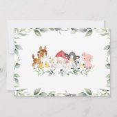 Carte De Remerciements Animaux de Ferme Chic Verdure Baby Shower Annivers (Dos)