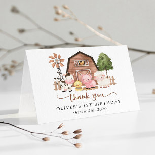 Carte De Remerciements Animaux de la ferme, Animaux mignons, Grange, Prem
