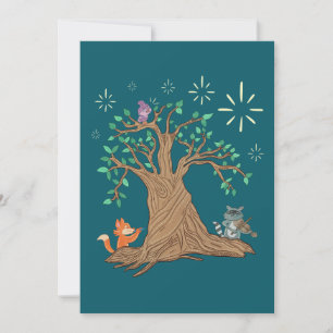 Carte De Remerciements Animaux de la forêt jouant de la musique Art fol