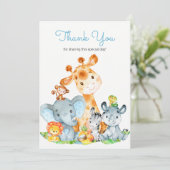 Carte De Remerciements Animaux de la jungle mignons aquarelle safari merc (Debout devant)